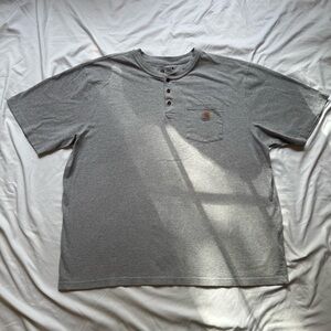 Carhartt Gray Henley Pocket T-Shirt Loose Fit 2XL
